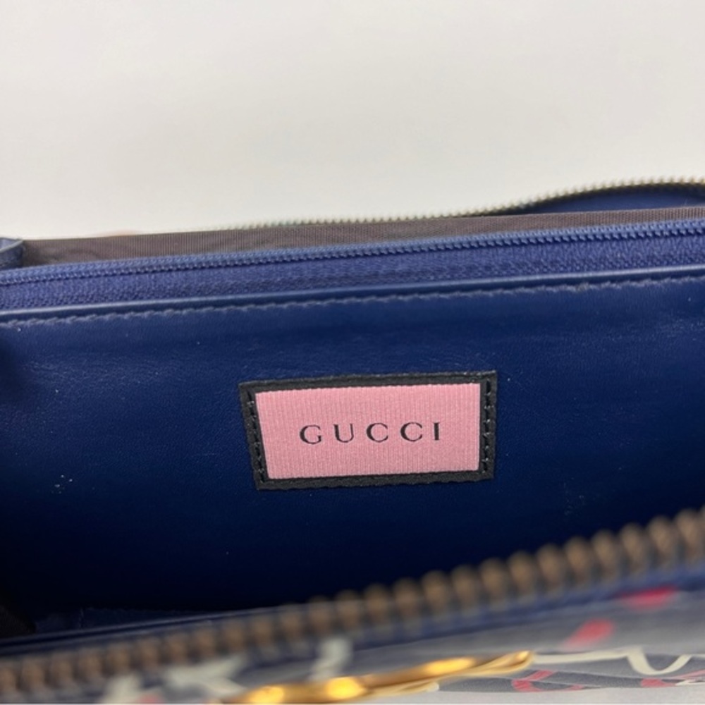 Gucci Ghost Star Graffiti Printed Leather Marmont Zippy Wallet - Picture 9 of 9